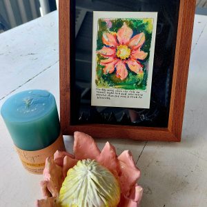 Framed oil pastel drawings
