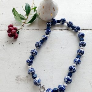 Porcelain bead necklace