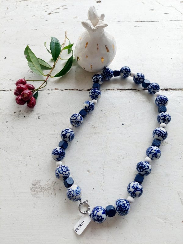 Porcelain bead necklace