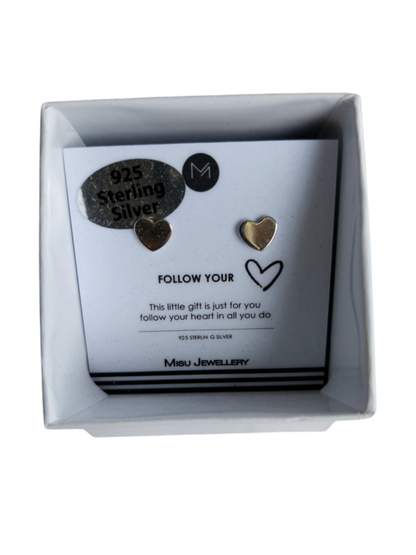 Silver heart earrings - Image 4