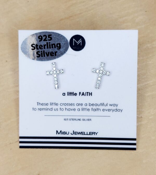 Silver cross earrings - Image 4
