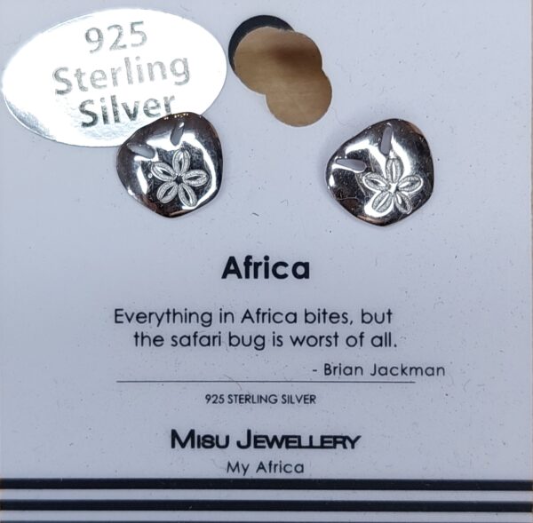 Silver pansy earrings