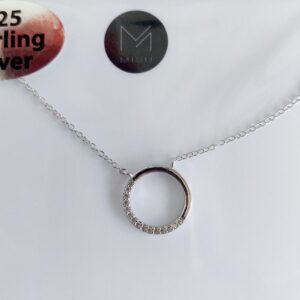 Silver circle necklace