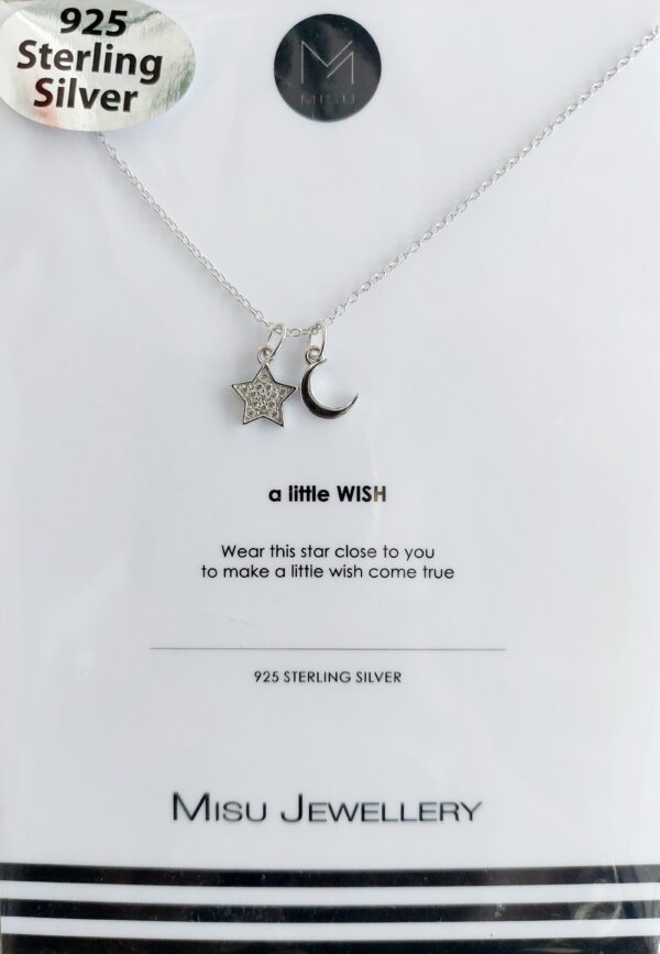 Silver moon and star necklace - Image 2