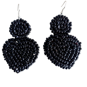 Beaded heart earrings