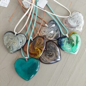 Resin heart necklace