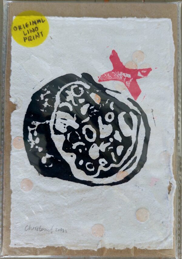 Linoprint art on handmade paper - Image 4